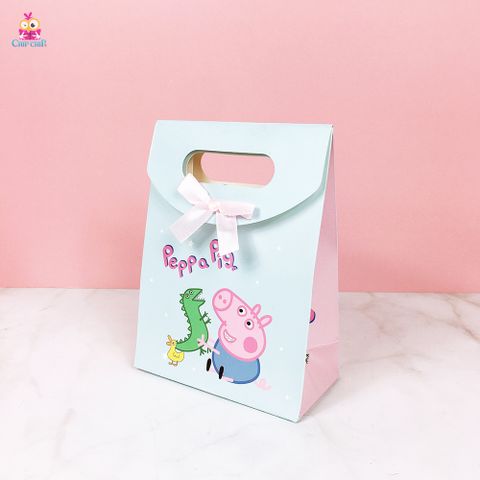 Túi giấy dán heo peppa