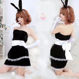  Trang phục hóa trang Halloween nữ váy tai thỏ thắt lưng nơ 