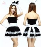  Trang phục hóa trang Halloween nữ váy tai thỏ thắt lưng nơ 