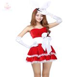  Trang phục hóa trang Halloween nữ váy tai thỏ thắt lưng nơ 