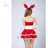  Trang phục hóa trang Halloween nữ váy tai thỏ thắt lưng nơ 