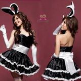  Trang phục hóa trang Halloween nữ váy tai thỏ thắt lưng nơ 