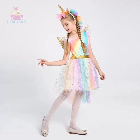 Bộ váy unicorn 7 màu 8001 halloween costume girl chip chip