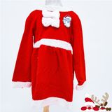  Váy lông cổ nơ và nón 120cm trang phục Noel trẻ em 