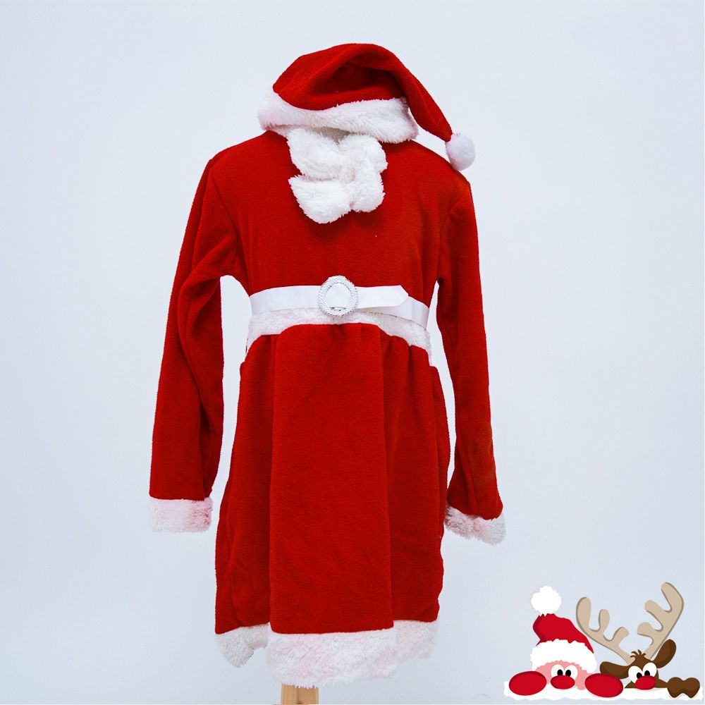  Váy lông cổ nơ và nón trang phục Noel trẻ em size 130cm 