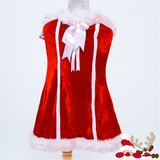 Váy lông cổ nơ và nón 140cm trang phục Noel trẻ em 