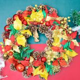  Vòng nguyệt quế nhiều màu và bông tuyết trắng trang trí Noel 