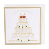  Thiệp Vuông Happy Wedding Bánh 4 Tầng 