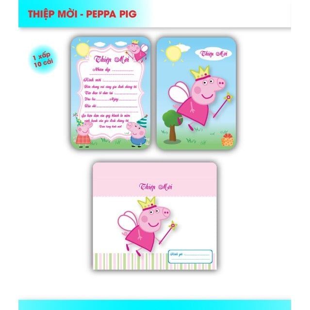  Thiệp Mời Heo Peppa 