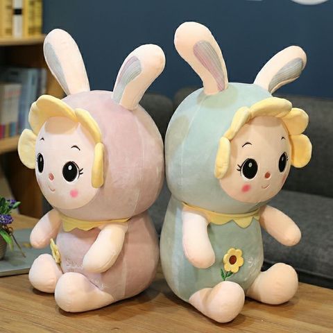  Thú Bông Bé Nón Tai Thỏ Màu Xanh Size 30cm 