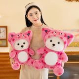  Thú Bông Gấu Lena Đội Nón Báo Hồng Size 35cm - Chipchipshop 