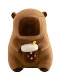  Thú Bông Capybara Ôm Ly Trà Sữa Màu Nâu Size 35cm - Chipchipshop 