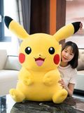  Thú Bông Pikachu Vàng Ngồi  Miệng Cười Size 70cm - Chipchipshop 