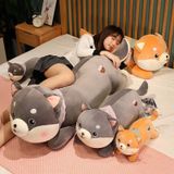  Gối Ôm Dài Chó Nằm Trà Sữa Màu Xám Size 110cm - Chipchipshop 