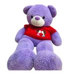  Thú Bông Gấu Teddy Lông Tím Áo Len 2 Em Bé Size 120cm - Chiphipshop 