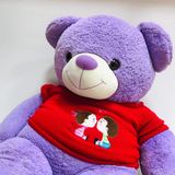  Thú Bông Gấu Teddy Lông Tím Áo Len 2 Em Bé Size 120cm - Chiphipshop 