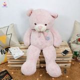  Thú Bông Gấu Teddy Màu Kem Ngực 3 Trái Tim Màu Size 100cm - Chiphipshop 