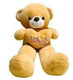  Thú Bông Gấu Teddy Lông Vàng Ôm Tim Chữ Love Size 100cm - Chipchipshop 