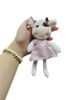  Móc Khóa Thú Bông Bò Sữa Váy Hoa Màu Hồng Size 18cm - Chipchipshop 