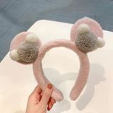  Cài Tóc Lông Xù Đầu Gấu Màu Hồng Nhạt - Chipchipshop 