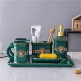  Bộ Dụng Cụ Toilet Khay 4 Món Màu Xanh Ngọc Bích - Chipchipshop 