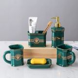  Bộ Dụng Cụ Toilet Khay 4 Món Màu Xanh Ngọc Bích - Chipchipshop 