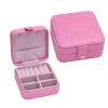  Hộp Đựng Trang Sức Bộ Vali Nút Bấm Hoa Văn Da Màu Hồng / Màu Đỏ - Chipchipshop 