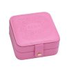  Hộp Đựng Trang Sức Bộ Vali Nút Bấm Hoa Văn Da Màu Hồng / Màu Đỏ - Chipchipshop 