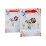  Túi Giấy 2 Bé Gái Màu Hồng( Size 15x20x10cm) - Chipchipshop 