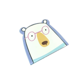  Sổ Note Wab Gấu Trắng Đeo Kính - Chipchipshop 