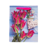  Túi Giấy Hoa Tulip Hồng, Tim Chỉ Size 23x18x9cm - Chipchipshop 
