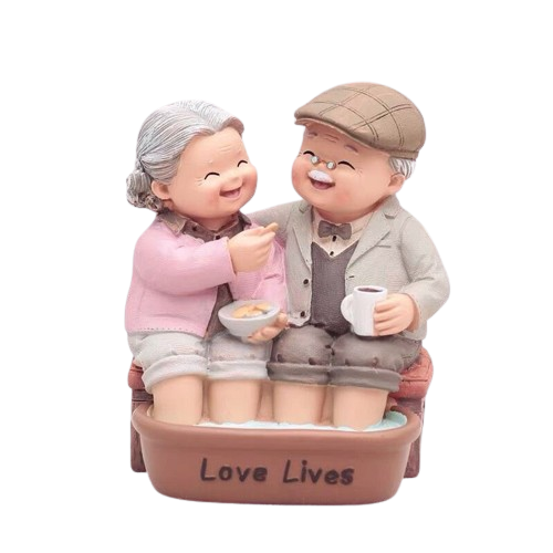  Tượng Ông Bà Ngâm Chân Uống Trà Bánh - Chipchipshop 