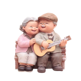  Tượng Ông Bà Ngồi Đàn W1041 - 9 - Chipchipshop 