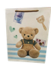  Túi Giấy 2 Quai Xách Gấu Teddy Áo Xanh Size 37x28x10cm - Chipchipshop 