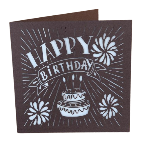  Thiệp HappyBirthday Bánh Kem Và Pháo Hoa - Chipchipshop 