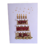  Thiệp HappyBirthday Bánh Kem 3 Tầng Chữ Đỏ - Chipchipshop 