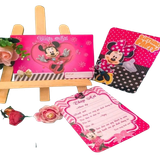  Thiệp Mời Sinh Nhật Minie Hồng (1 xấp 10 thiệp) - Chipchipshop 