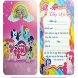  Thiệp Mời Sinh Nhật Ngựa Pony (1 xấp 10 thiệp) - Chipchipshop 