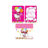  Thiệp Mời Sinh Nhật Hello Kitty Màu Hồng ( 1 xấp 10 thiệp) - Chipchipshop 