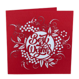  Thiệp Bestwishes Cắt Laser Đỏ - Chipchipshop 