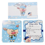  Thiệp Mời Sinh Nhật Heo Xanh (1 xấp 10 thiệp) - Chipchipshop 