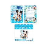  Thiệp Mời Sinh Nhật Mickey Xanh ( 1 xấp 10 thiệp) - Chipchipshop 