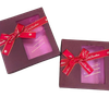  Hộp Qùa Vuông Mặt Kính Có Thắt Nơ Màu Đỏ Đô - Chipchipshop 