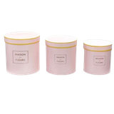  Hộp Qùa Trụ Tròn Cắm Hoa Mẫu MAISON & FLEURS  Màu Hồng ( Size 19x19x20cm) - Chipchipshop 