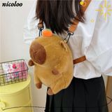  Balo Thú Bông Capybara Đầu Trái Cam Size 20x15cm - Chipchipshop 