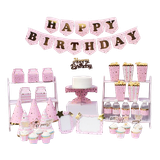 Set Trang Trí Happy Birthday Hồng Gold Ánh Kim - Chipchipshop 
