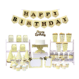  Set Trang Trí Happy Birthday Màu Vàng Gold Ánh Kim - Chipchipshop 