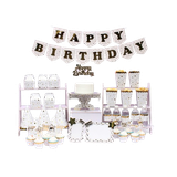  Set Trang Trí Happy Birthday Màu Trắng Gold Ánh Kim - ChipchipshopM 