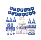  Set Trang Trí Happy Birthday Hoàng Tử Màu Xanh Kim Tuyến - Chipchipshop 