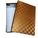  Hộp Quà Chữ Nhật Caro Vuông Trơn Nâu Size 26x18x8cm  - Chipchipshop 